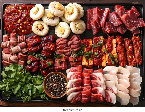 Raw Meat Platter for Korean Barbecue