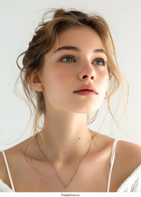 Portrait of Young Woman with Blonde Hair