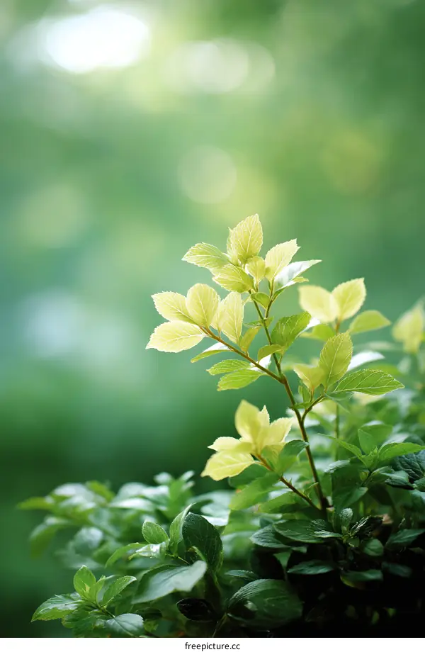 Fresh Green Leaves in Nature Background