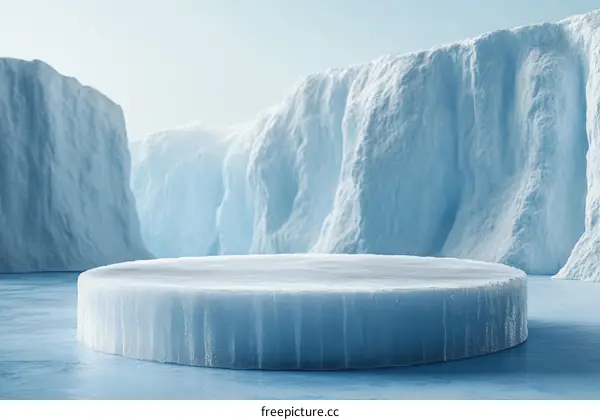 Ice Glacier Stage Display for Product Presentation