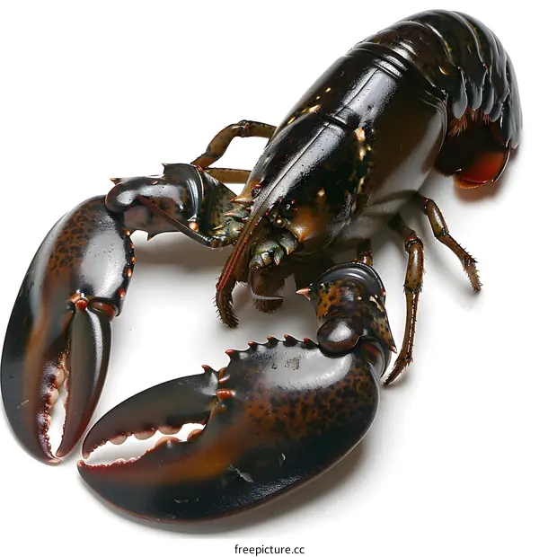 A large lobster on a white background
