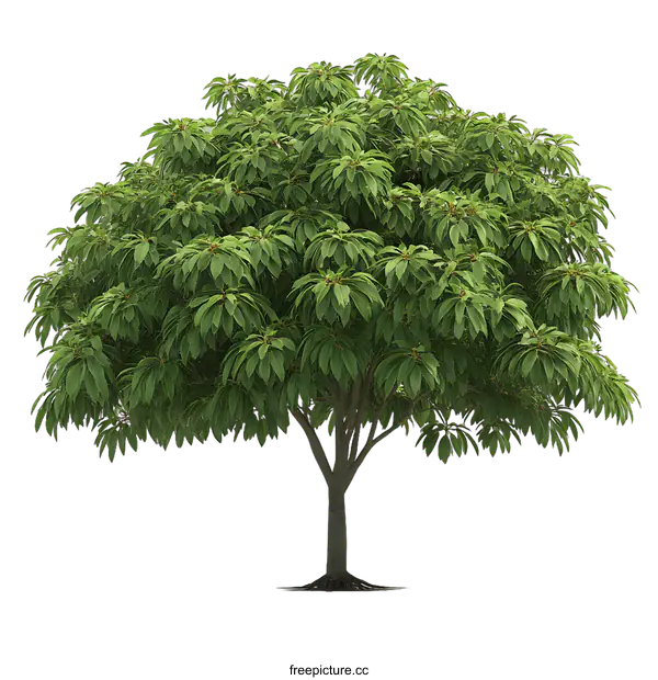 [Transparent Background PNG]Isolated Green Tree With White Background