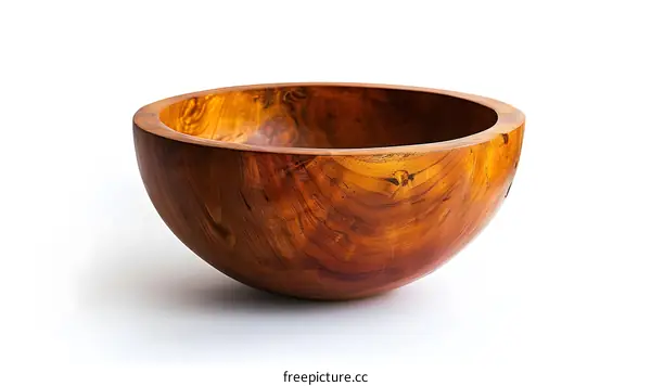 A wooden bowl with a smooth round shape