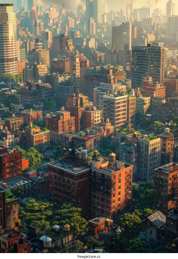 Urban Skyline Cityscape Illustration