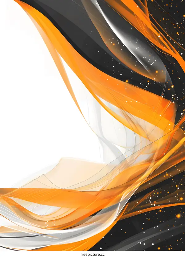 Abstract Orange and Black Wavy Design