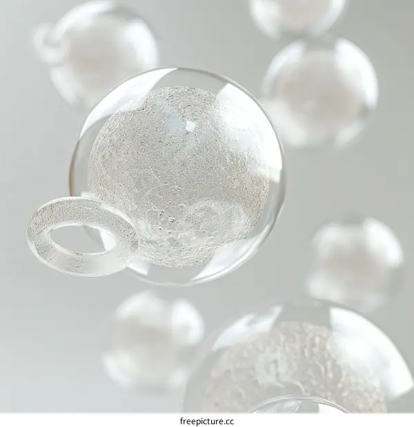 Abstract White Glass Bubbles Abstract Background