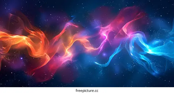 Abstract Colorful Cosmic Nebula