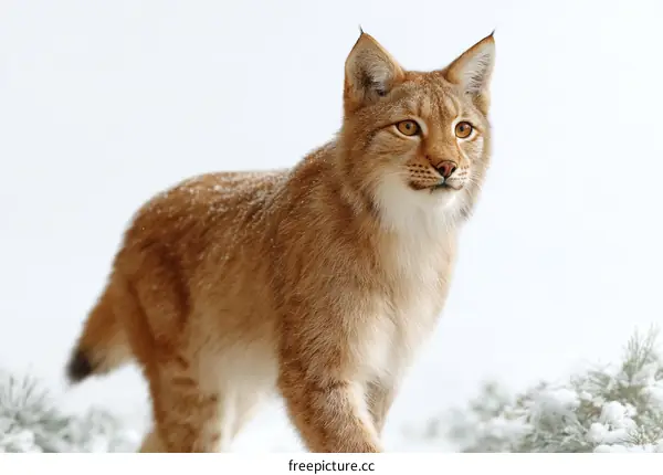 Majestic Lynx in Snowy Landscape