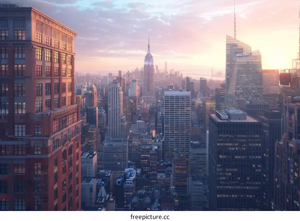 New York City Skyline at Sunrise