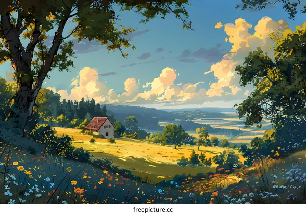 Dreamy Countryside Landscape