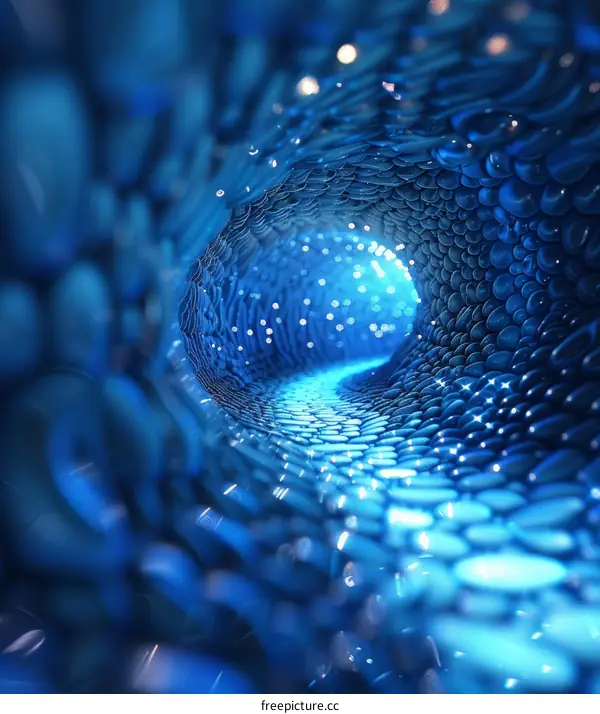 Abstract Blue Pebble Tunnel