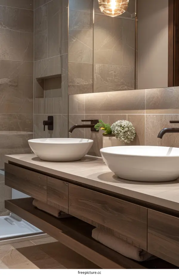 Modern Double Vanity Bathroom Interior Design