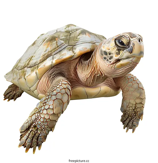 A realistic illustration of a sea turtle