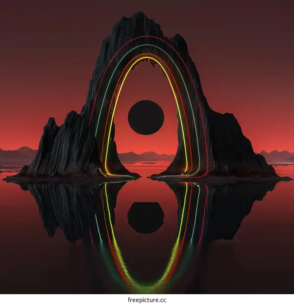 Ethereal Mountain Lake Sunset