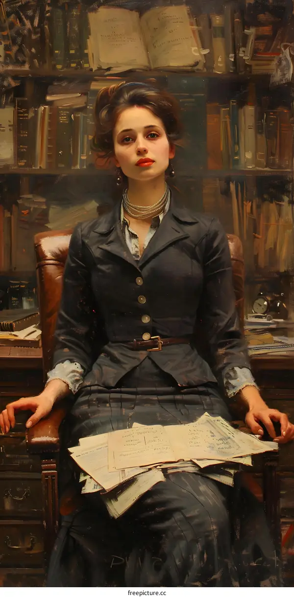 Portrait of a young woman in a suit
