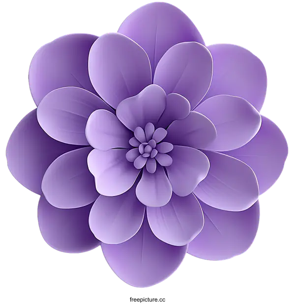 [Transparent Background PNG]3D Purple Flower Illustration Design