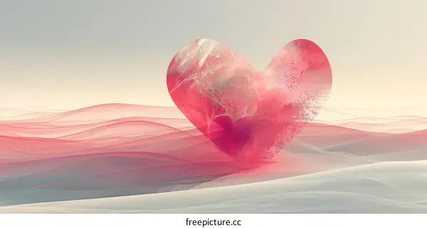 Abstract Heart in a Surreal Landscape