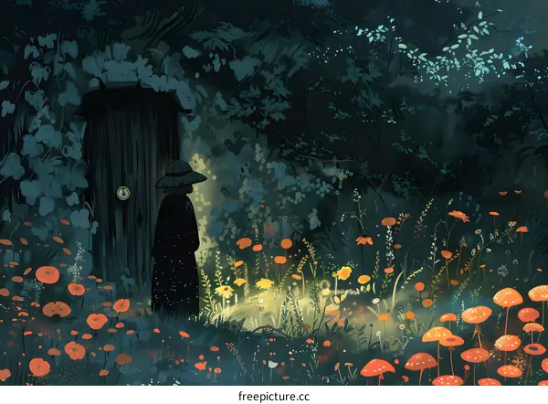 The witch opens the door to another world