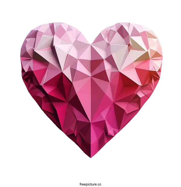 [Transparent Background PNG]Geometric Heart Shape Illustration