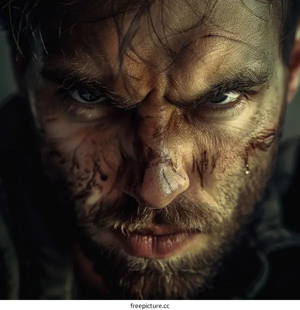 Closeup Portrait of a Wounded Warrior