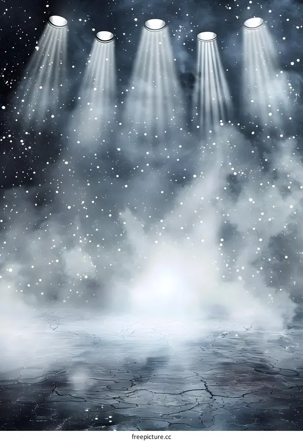Abstract Background With Fog And Spotlights