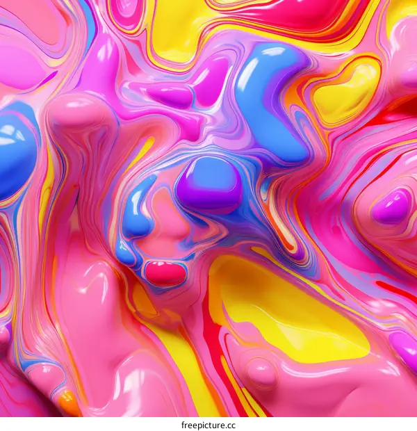 Vibrant Abstract: A Playful Symphony of Colors and Flowing Lines