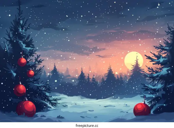 Snowy Christmas Landscape