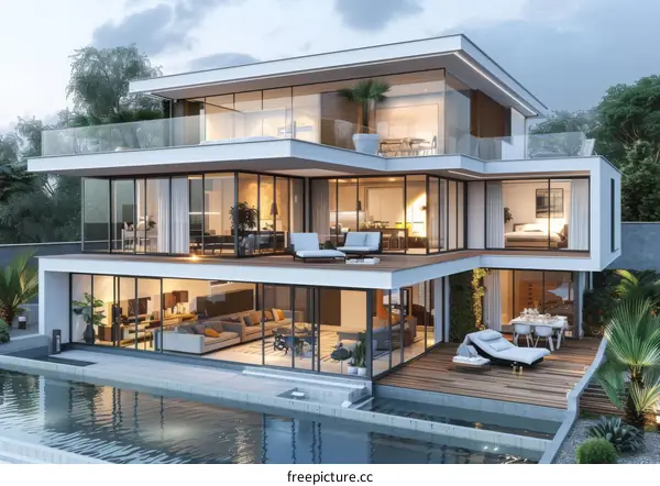 Modern Luxurious Multi-Level House with Pool