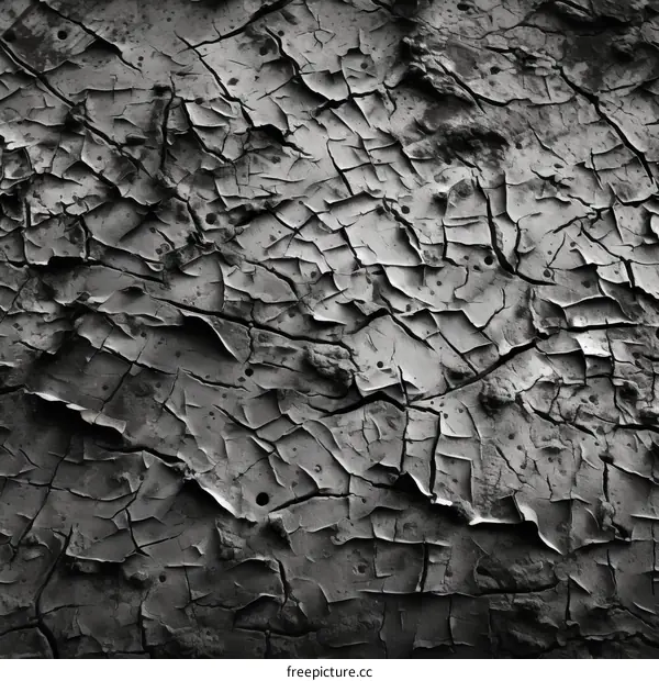 Black and white cracked earth texture