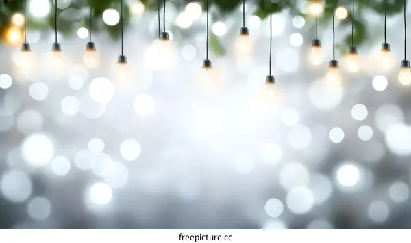 Warm Vintage Edison Light Bulb String Background