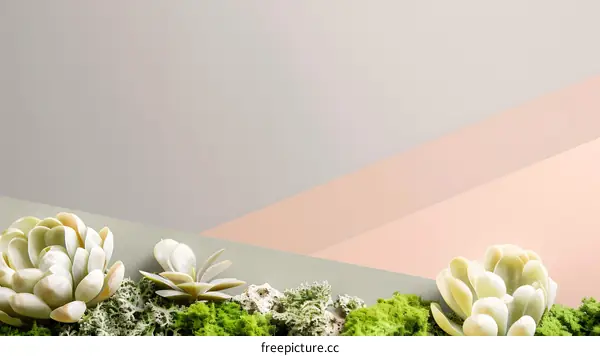Succulents on a Multi Colored Background