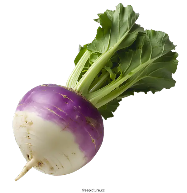 [Transparent Background PNG]Fresh Purple Top Turnip Vegetable Isolated on White Background