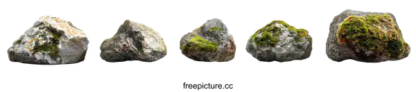 [Transparent Background PNG]Natural Rocks with Moss Decorated