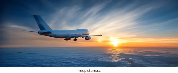 Sunrise Above the Clouds Airplane View