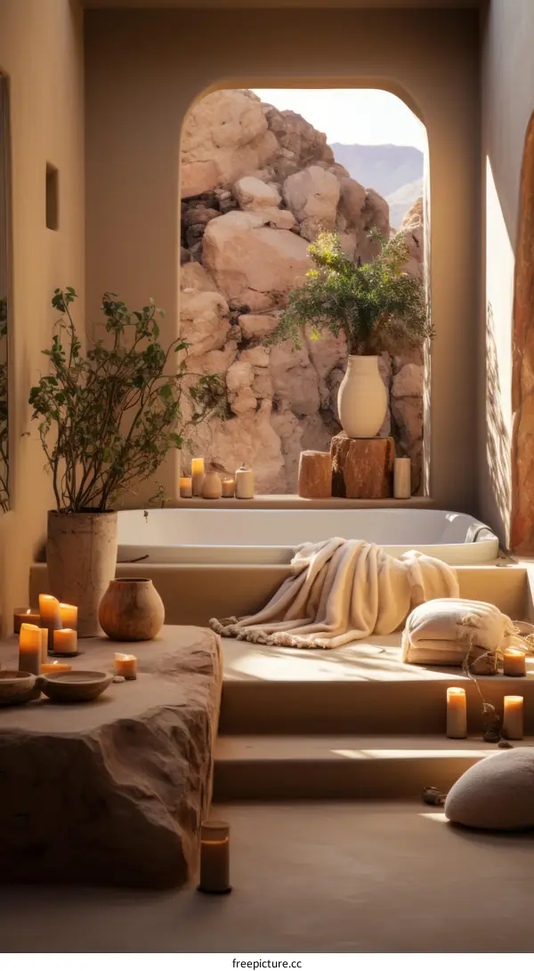 Bathroom with a Desert View