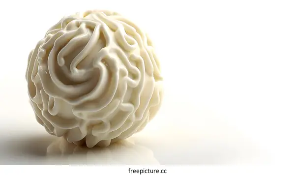 Close-up image of a white chocolate candy