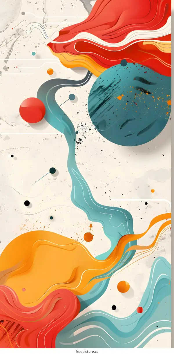 Abstract Colorful Shapes Digital Art Illustration