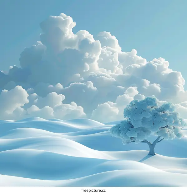Solitary Tree in a Snowy Field