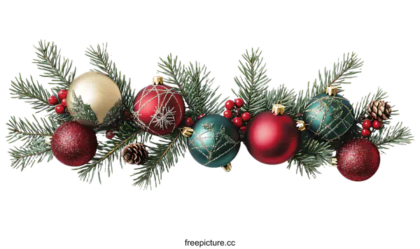 [Transparent Background PNG]Christmas Ornament Arrangement on White Background