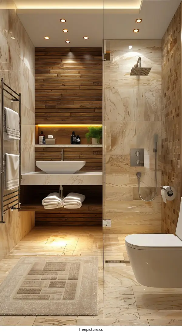 Modern Bathroom Interior Design with Walk In Shower