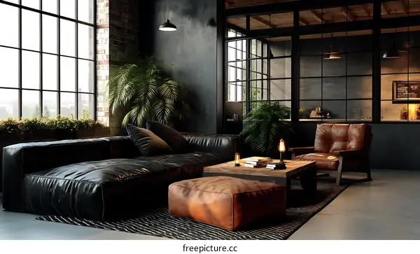 Industrial Loft Living Room Interior Design