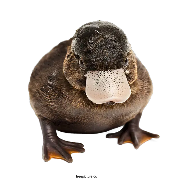 [Transparent Background PNG]Close up of a baby Platypus on white background