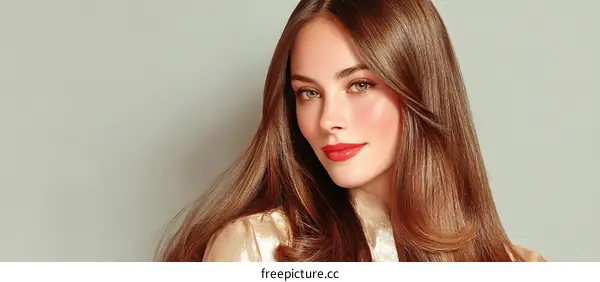 Beautiful Woman with Long Brown Hair