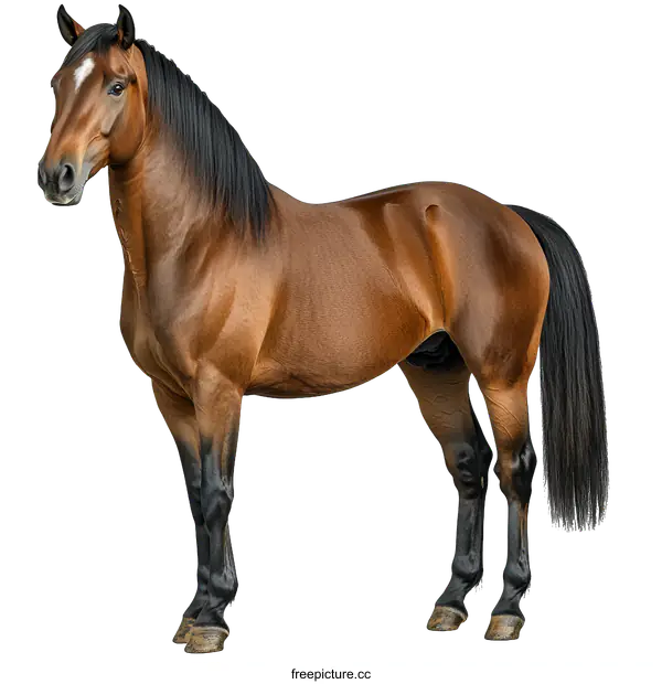 [Transparent Background PNG]Beautiful Horse Portrait on White Background