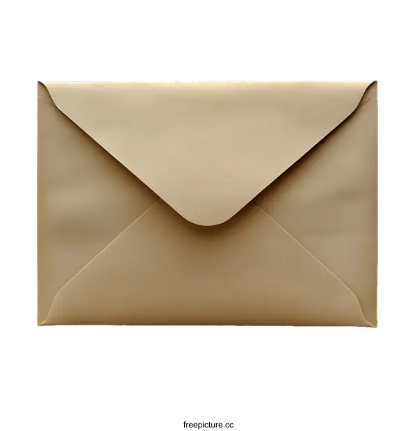 [Transparent Background PNG]Beige Envelope on White Tabletop