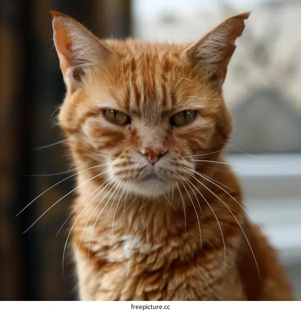 Close-up portrait of a ginger cat