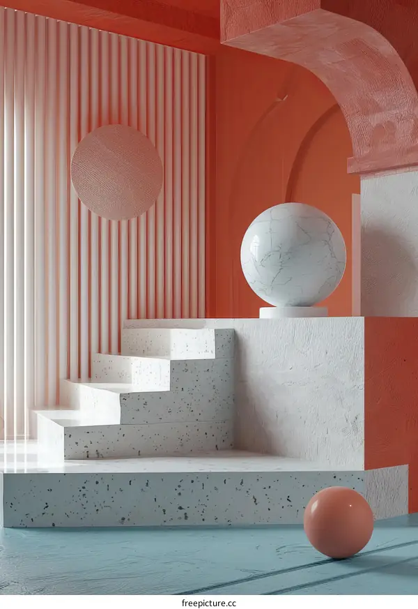 Abstract Geometric Interior Design Illustration