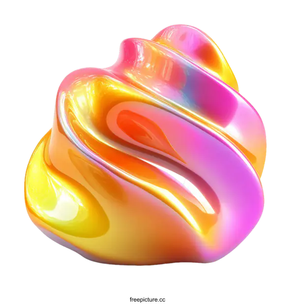 [Transparent Background PNG]Abstract Colorful 3D Shape Illustration