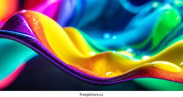 Abstract Colorful Liquid Art Waves