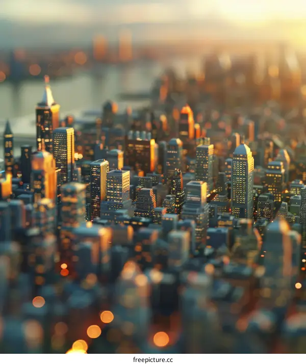 Miniature City Capture with Tilt-Shift Perspective